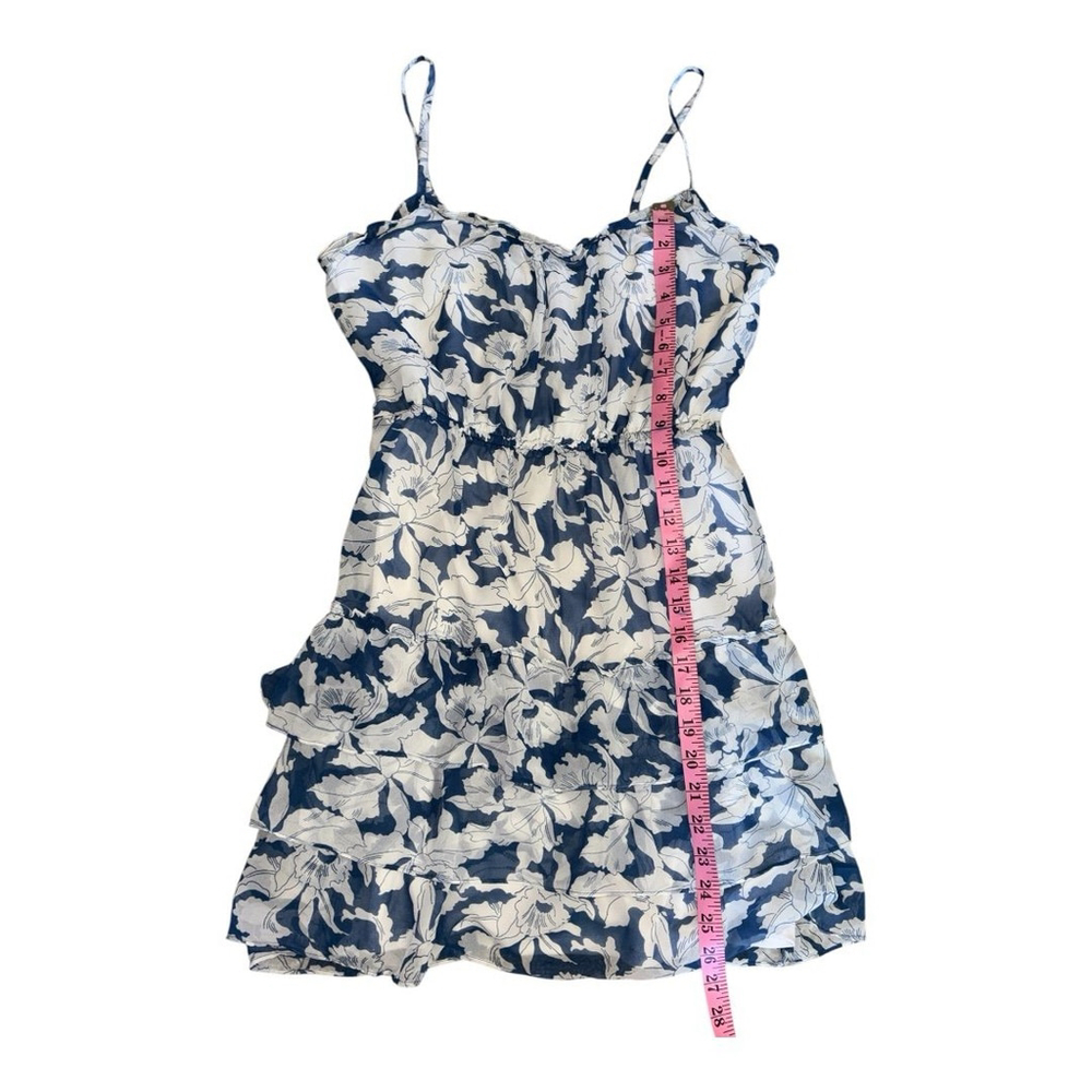 American Eagle Outfitters Womens Floral Mini Sundress, Blue And White, Size 10 - Picture 5 of 6